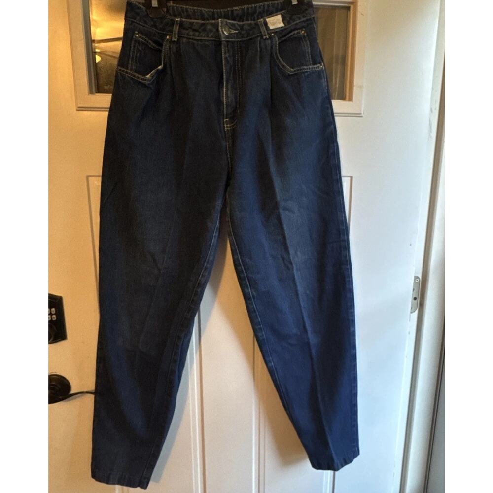 Sasson 80s Vintage High Waisted Pleated Mom Jean Light Wash Tapered Leg Size 11